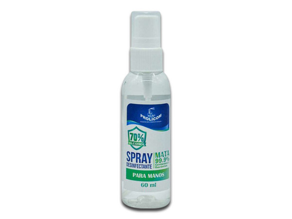 Desinfectante para Manos Spray Prolicom con Aroma, 60 ml.