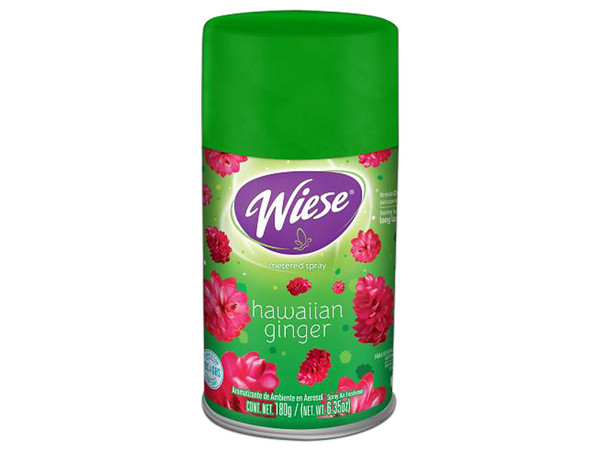Aromatizante en Aerosol WIESE, de 256ml, Fragancia Hawaian Ginger.