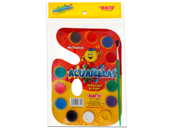 Acuarela Baco AC002, con 12 colores diferentes.