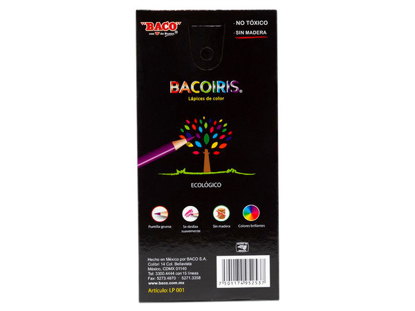 Colores BACO Bacoiris, Largos, 12 pzas, Colores Varios.
