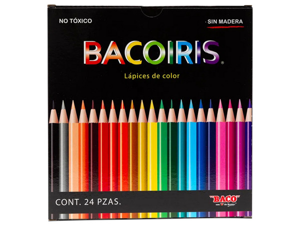 Colores BACO Bacoiris, Redondos, 24 pzas, Colores Surtidos.