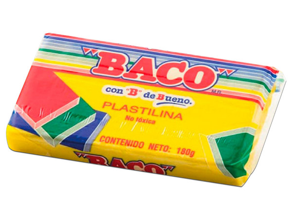 Plastilina BACO Marqueta de 180g, Color Amarillo.