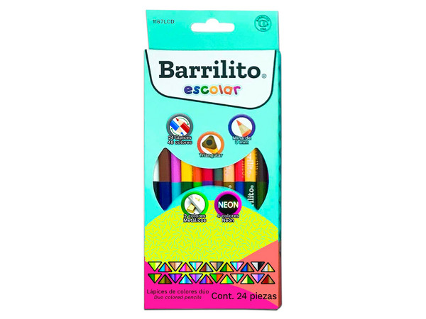 Lapices de Colores Barrilito 1167LCD, 24 Piezas, Colores Diversos.