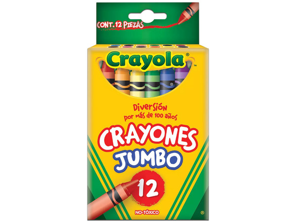Crayones Jumbo Crayola, Colores Surtidos, Paquete con 12 piezas.