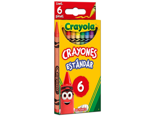 Crayones Crayola Estandar, Colores Surtidos, Paquete con 6 piezas.
