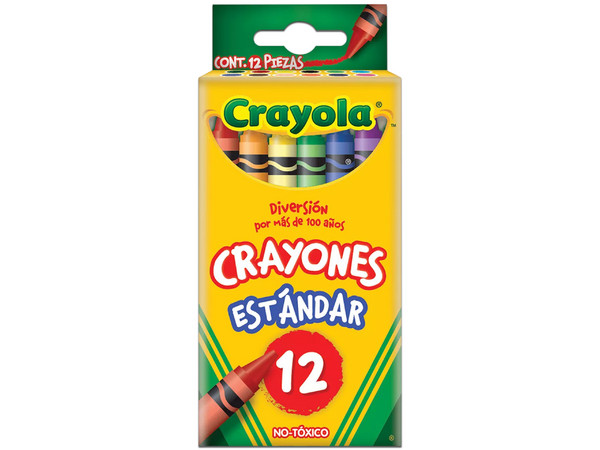 Crayones Crayola, Colores Surtidos, Paquete con 12 piezas.