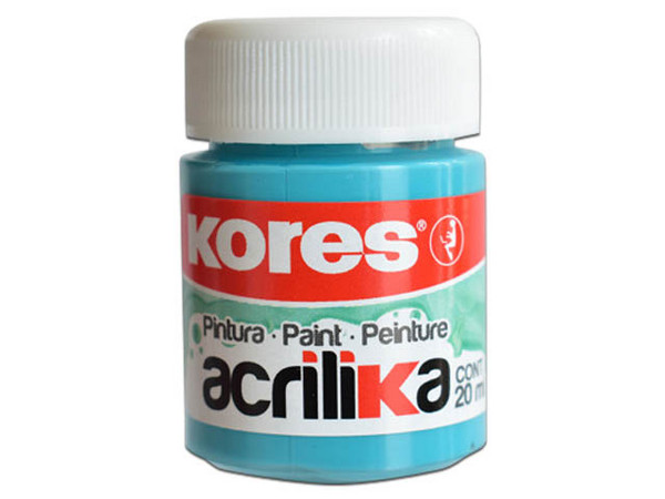 Pintura Acrílica Kores 20 ml, Color Turquesa, Set de 12 Botes