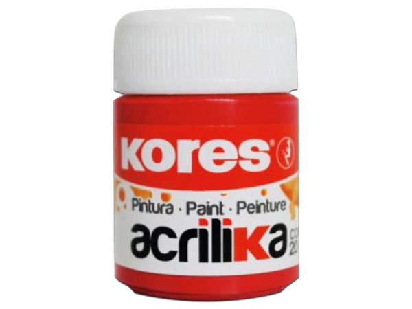Paquete de Pinturas Acrílicas Kores de 20ml, 12 piezas, Color Rojo.