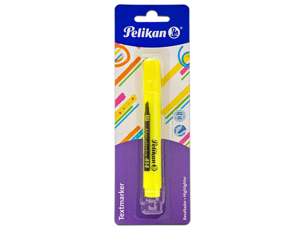 Marcador de Texto PELIKAN 414, Contiene 1 Pieza. Color Amarillo.