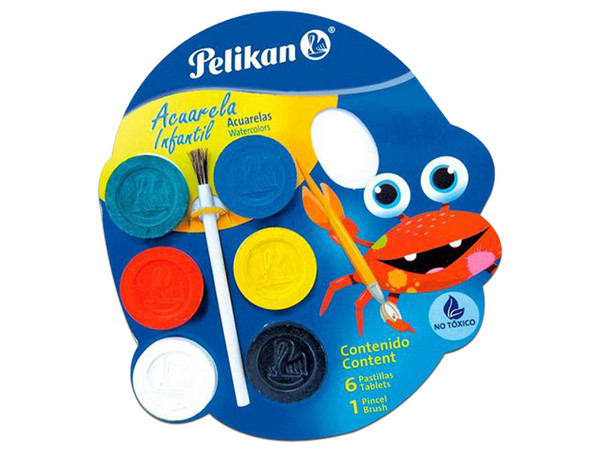 Pintura Acuarela Pelikan con 6 Colores.