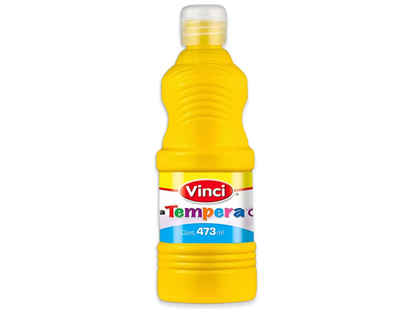 Pintura Témpera Vinci en color amarillo limón viene en presentación de 473 ml, ideal para proyectos artísticos y manualidades.