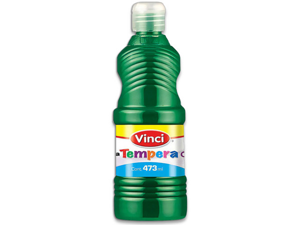 Pintura Témpera Vinci en color verde esmeralda viene en presentación de 473 ml, ideal para proyectos artísticos y manualidades.