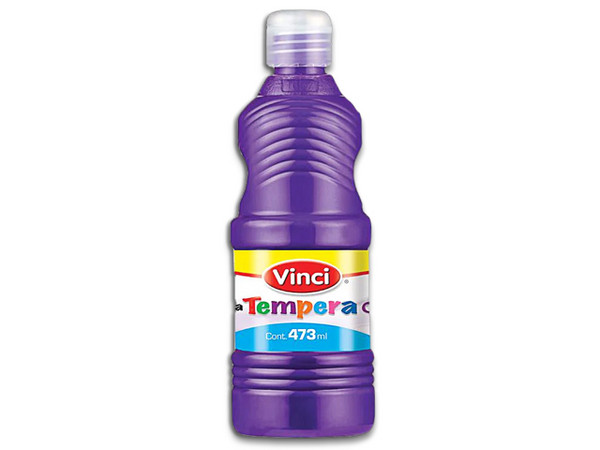 Pintura Témpera Vinci en color violeta viene en presentación de 473 ml, ideal para proyectos artísticos y manualidades.