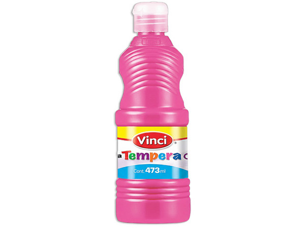 Pintura Témpera Vinci en color rosa mexicano viene en presentación de 473 ml, ideal para proyectos artísticos y manualidades.