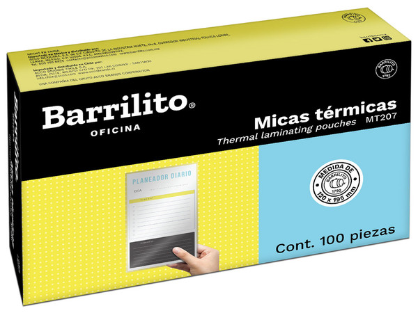 Mica Térmica Barrilito MT207, 120mm x 195mm, 200 Micras, Caja con 100 Piezas.