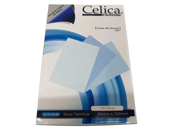 Mica Térmica Celica CO-LPF-80-120E, Tamaño Credencial, 80mm x 120mm, 200 Micras, Paquete con 100 Piezas.