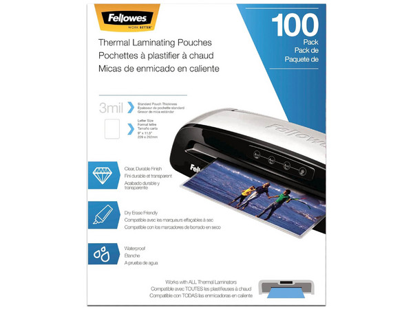 Cubierta para Plastificadora Fellowes 5743301, Tamaño Letter, Acabado Brillante, Laminado Térmico.