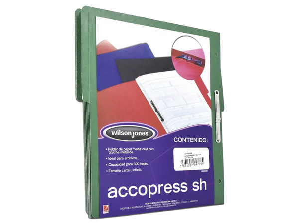 Folder ACCO Brands P4778 Accopress Tamaño Carta con Broche, Color Verde Obscuro.