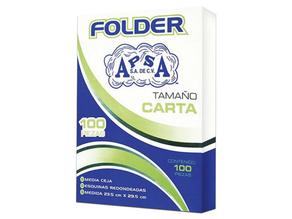 Folder APSA L14FC de Tamaño Carta, Color Canario, Paquete con 100 piezas.
