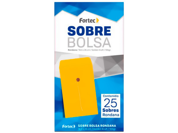 Sobre Rondana Esquela Fortec B-16-KR, 25 Piezas, Color Amarillo.