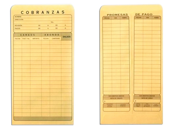 Sobre Fortec S-07-CM Cobranza, 50 Piezas, Color Amarillo.