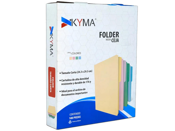 Folder Manila, Tamaño Carta, Crema, Caja C/100 Pzas.