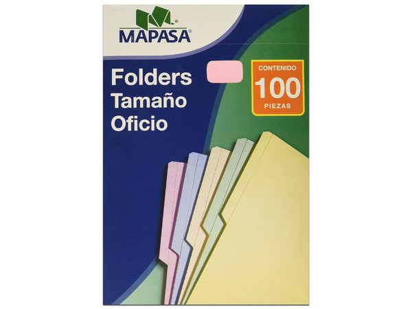 Folders Mapasa Rosa Oficio, Pack de 100 unidades
