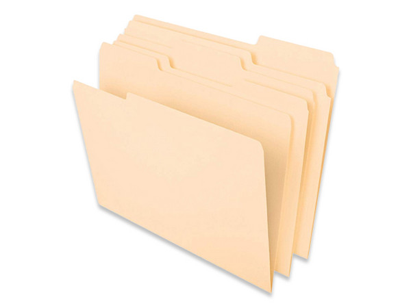 Folder Tamaño Carta Manila, 3 Posiciones, Paquete de 100 Pzas.