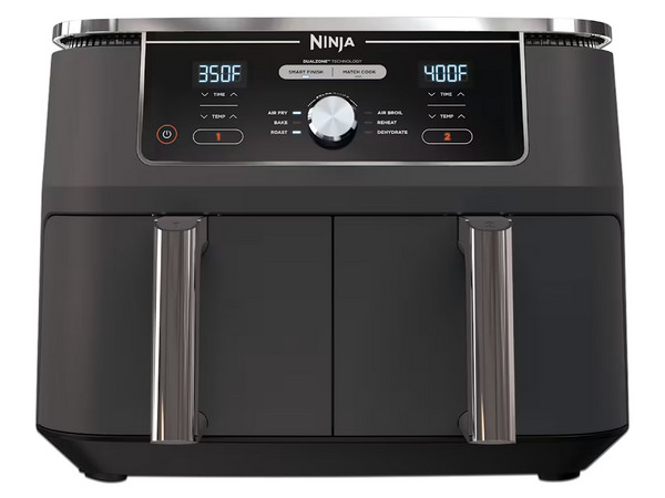 Freidora de Aire Ninja DualZone DZ401LAA, 6 en 1, Compartimiento Doble, Capacidad de 9.5L. Color Negro.