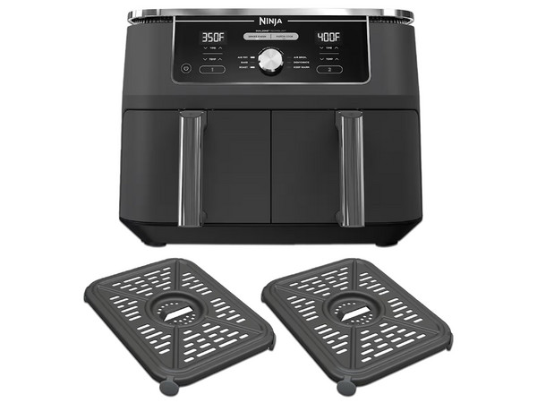 Freidora de Aire Ninja DualZone DZ401LAA, 6 en 1, Compartimiento Doble, Capacidad de 9.5L. Color Negro.