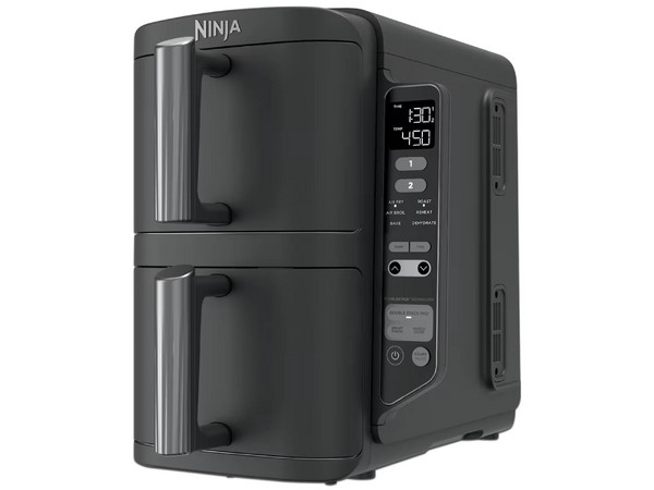 Freidora de Aire Ninja SL201, Compartimiento Doble, Capacidad de 7.6L. Color Negro.