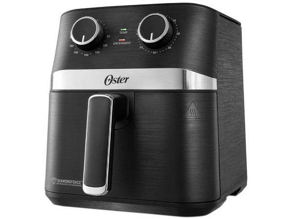 Freidora de Aire Oster Manual, 4L, Recubrimiento DiamondForce, Controles de Tiempo y Temperatura.