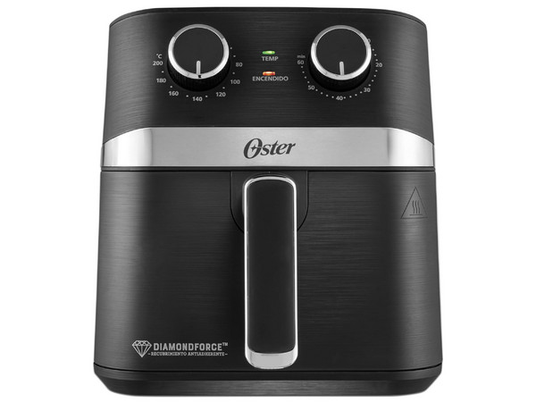 Freidora de Aire Oster Manual, 4L, Recubrimiento DiamondForce, Controles de Tiempo y Temperatura.