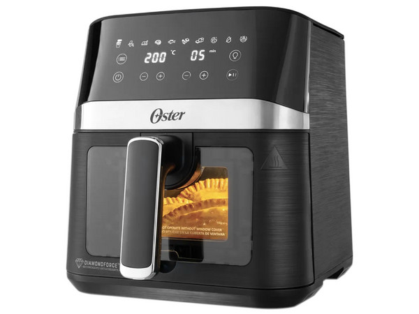 Freidora de Aire Oster CKSTAF40WDDF, Recubrimiento Diamond Force, 10 programas, Panel Digital, 1300W, Color Negro.