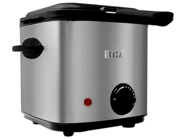 Mini freidora eléctrica RCA RC-DF2, acero inoxidable, 1.5L.
