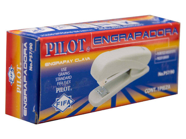 Engrapadora Pilot P-57/90 1/2 Tira, Plástica, Color Gris.
