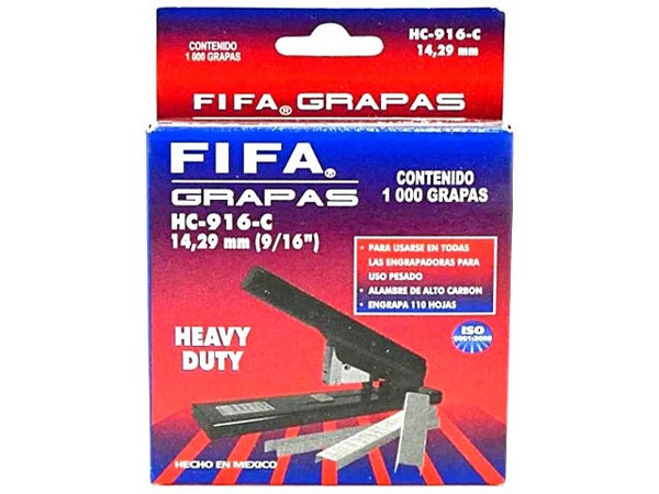 Grapas de Uso Pesado FIFA HC-916-C, 9/16, Caja con 1,000 Piezas.