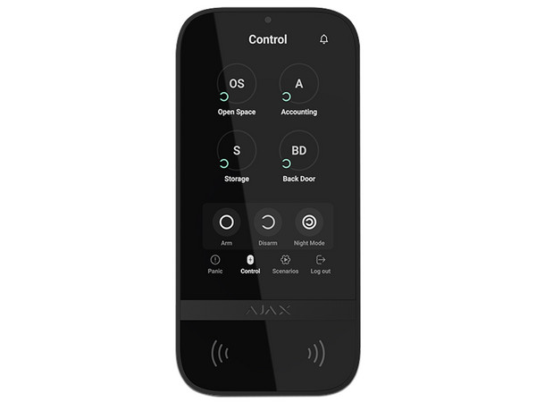Teclado Inalámbrico AJAX KeyPad TouchScreen, Pantalla de IPS de 5