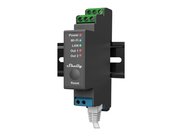 Relevador Shelly Pro 2, Interruptor WiFi Industrial y Residencial inteligente, Hasta 16A, Soporta Google, Alexa, Nube P2P y control local.
