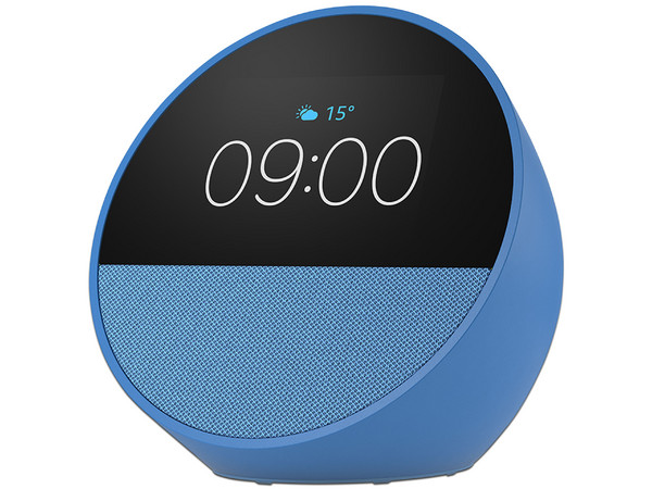Bocina Inteligente Amazon Echo Spot con Alexa, Wi-Fi, Color Azul.