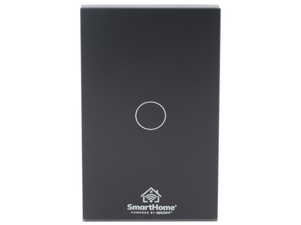 Apagador Inteligente Epcom SHS411W, 1 Regreso, Conexión Wi-Fi 2.4 Ghz, Compatible con Amazon Alexa y Google asistente, Color Negro.