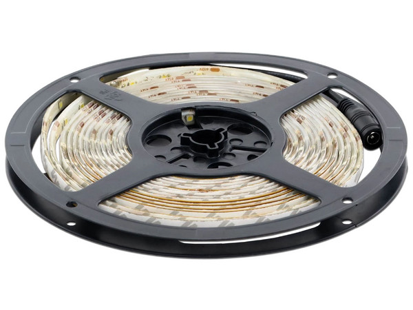 Tira LED JWJ JLTL-3528-IP65-C, 15W, IP65, 5m, Luz Cálida. Requiere Adaptador Modelo JPY-01 (No Incluido).