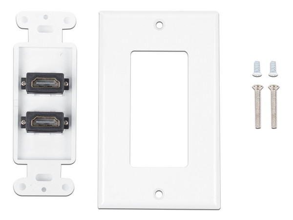 Placa de Pared LinkedPro LP-FP-091 de 2 puertos HDMI (Hembra). Color Blanco