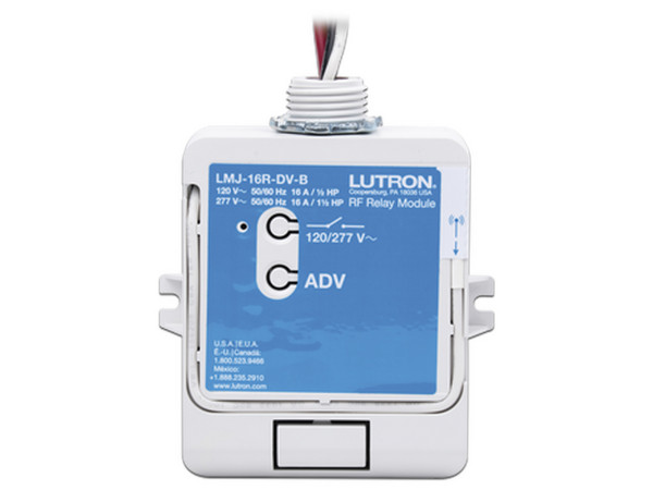 Relay control de iluminación, carga 16A, 120/277V, compatible con RadioRA2, RA2Select y RR3.