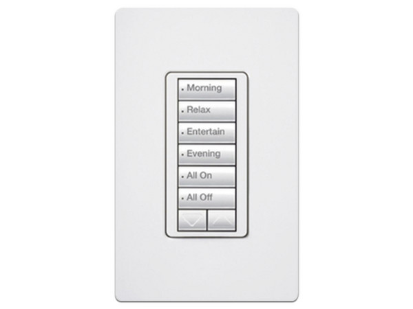 Teclado Seetouch Hibrido 6 botones, 2 botones subir y bajar, programe escenas diferentes en cada botón, puede instalarse en un interruptor de luz.