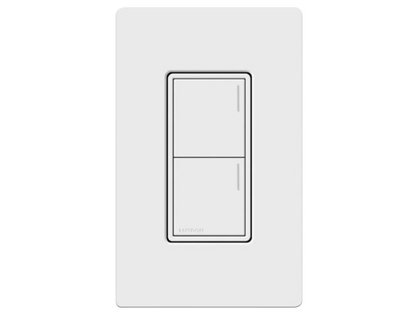Botonera Sunnata Lutron RRSTW2BWH de 2 botones programables para diferentes escenas, compatible con Radio RA3. Color Blanco