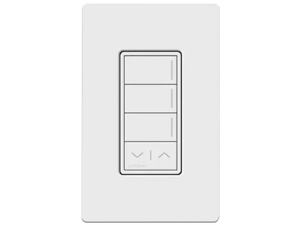 Botonera Sunnata LUTRON RRSTW3RLSW con 3 Escenas RA3, Programable con Escenas Diferentes en Cada Botón, Color Blanco.