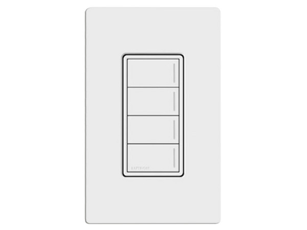 Botonera Sunnata LUTRON RRSTW4BSW con 4 Escenas para Radio RA3, Escenas Programables Diferentes en Cada Botón.