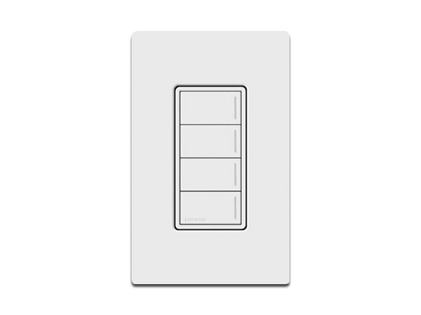 Botonera Sunnata Lutron RadioRa3 Blanca, 4 botones, programe escenas diferentes en cada botón.