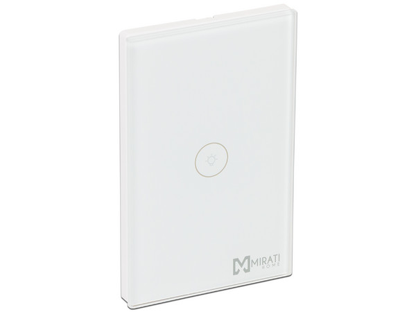 Apagador Inteligente Mirati M1SI1 Touch, conexión WiFi. Color Blanco.  (Requiere cable neutro)